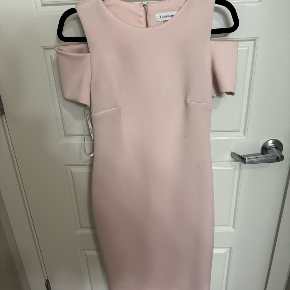 Calvin Klein Women's Blush Off-Shoulder Mini Dress